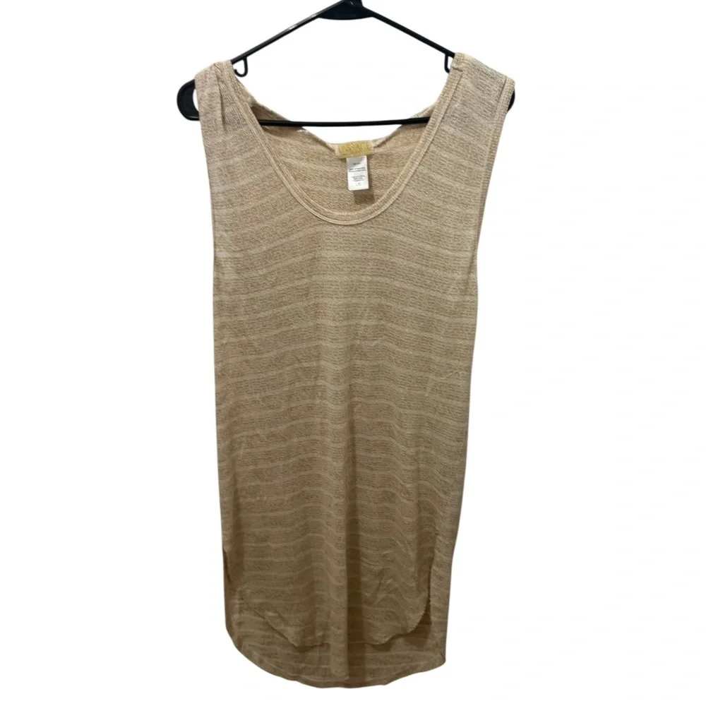 l Space Tan Hooded Cover Up Tunic Dress Size Large